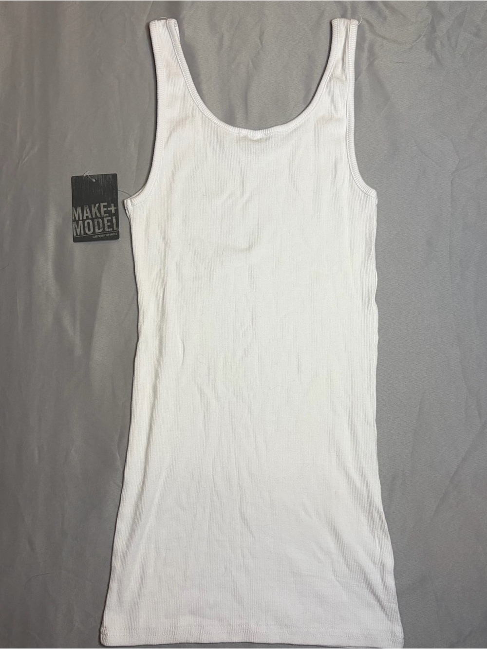 Make+Model White Ribbed Tank Top - Picture 2 of 5
